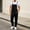 Black1, variant on Afuyipoi Men's Washed Denim Overalls Shorts, with Chest Pocket Workwear Bib Shorts with Adjustable Straps Black L
