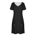 thumbnail image 3 of Weiqiqre Womens Dresses Summer Summer Dresses Loose Fit V Neck Sleeveless Sundresses Beach Hawaiian Dress with Pockets, 3 of 7
