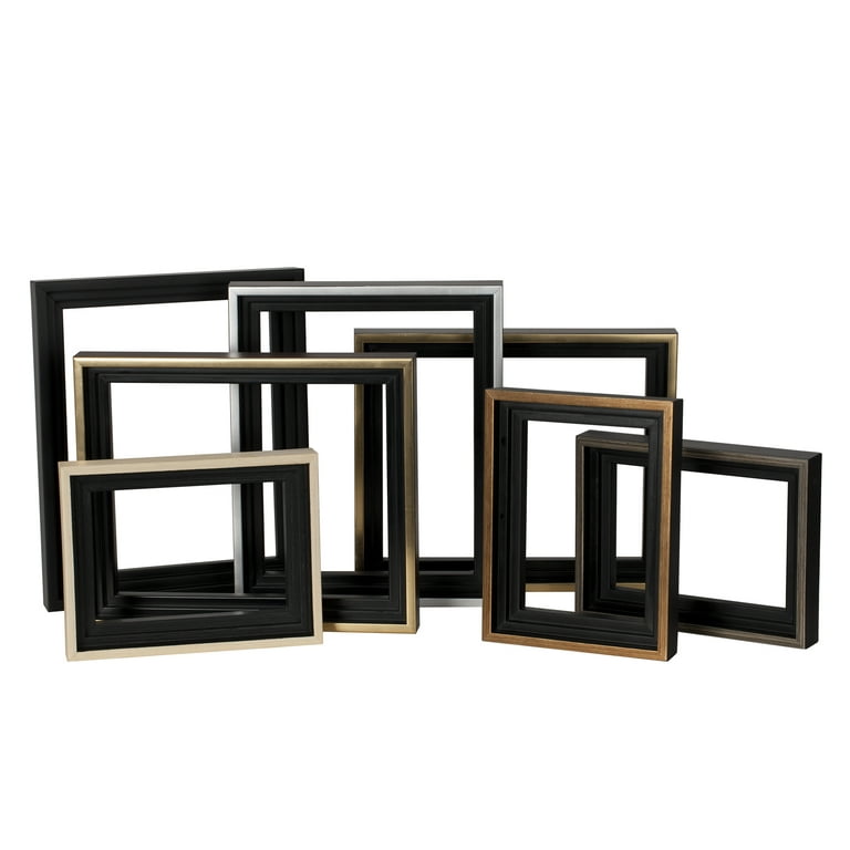 Illusions Floater Frame for 3/4 Canvas 8x10 - Gold/Black - 6 Pack