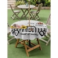 thumbnail image 4 of Outdoor Tablecloths with Umbrella Hole & Zipper, Sunflowers Round Tablecloth 54 Inch, Spring Botanical Truck Pig Wooden Grain Waterproof Table Cloth, Patio/Pool/Picnic Table Covers, 4 of 8
