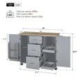 thumbnail image 4 of Rolling Kitchen Island with Storage, Kitchen Island Cart with Wood Top, 3 Drawer, Kitchen Island on Wheels with Spice Rack for Home, Kitchen and Dining Room, 4 of 9