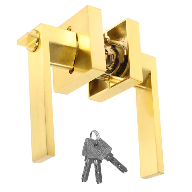 HEATSHAKING 1 Set Golden Square Aluminum Alloy Door Lever for Home Use with Security Protection 11.8x5.6x2.6in