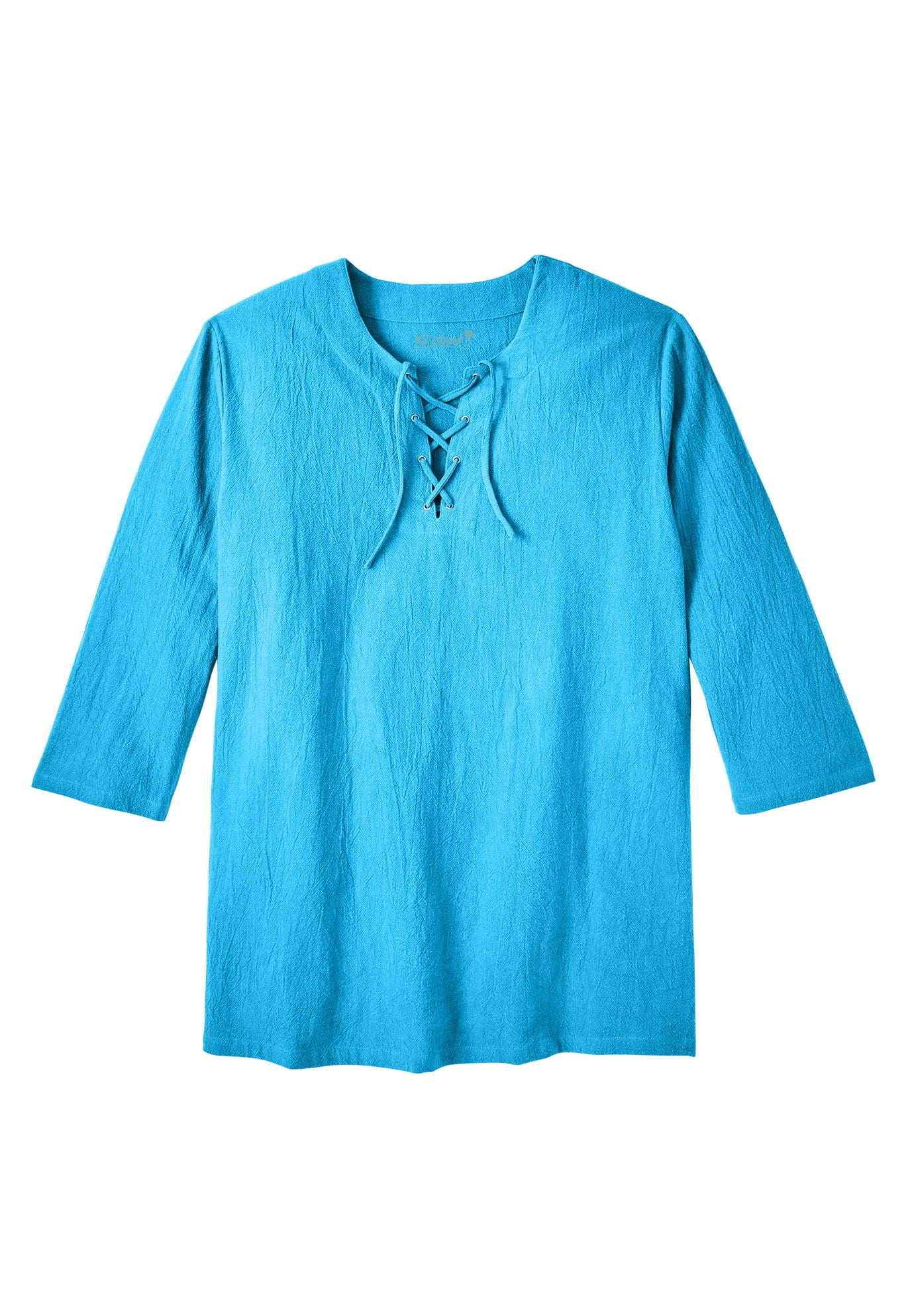 Men's Big & Tall Gauze Laceup Shirt