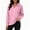 Pink, variant on Dolkfu Brown going out tops Retro V-Neck Long Sleeve Sweatshirt Relaxed Fit Romance Solid Modern Sweatshirts & Hoodies Coffee,L