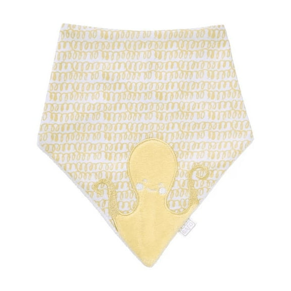 SARO Octopus Yellow Waterproof Baby Bib - Fun & Adjustable Snap Bib for Newborns & Infants (0-12 Months)