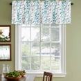thumbnail image 3 of 2 Pack Valances for Window, Teal Blue Grey Botanical Short Curtains for Kitchen Bedroom Living Room, Spring Floral Summer Farmhouse Rod Pocket Small Window Treatment Valance Drapes 54 x 18 Inch, 3 of 8