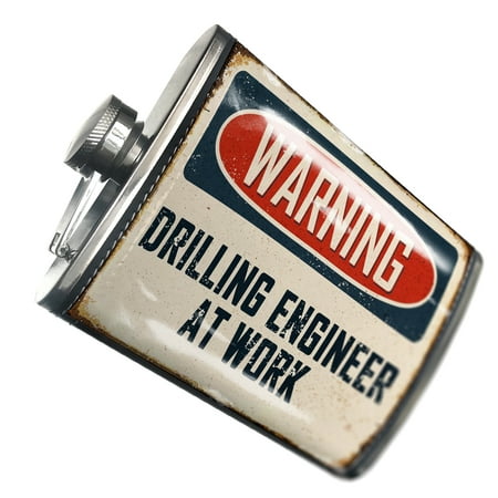 

NEONBLOND Flask Warning Drilling Engineer At Work Vintage Fun Job Sign