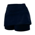 thumbnail image 2 of Skpblutn Tennis Skirts for Women Golf Athletic Activewear Skorts Mini Summer Workout Running Shorts L Navy, 2 of 5