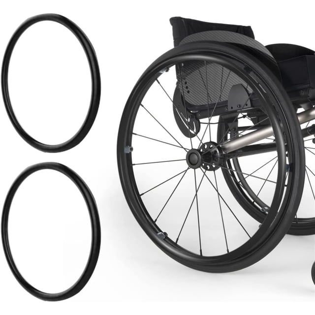 Silicone Wheelchair Push Rim Covers, 20/22/24inch 1 Pair Wheelchair Rear Wheel Push Ring Protective Cover, Non-slip Wear-Resistant Hand Push Cover, Cover for Improve Grip and Traction(Black,22in)