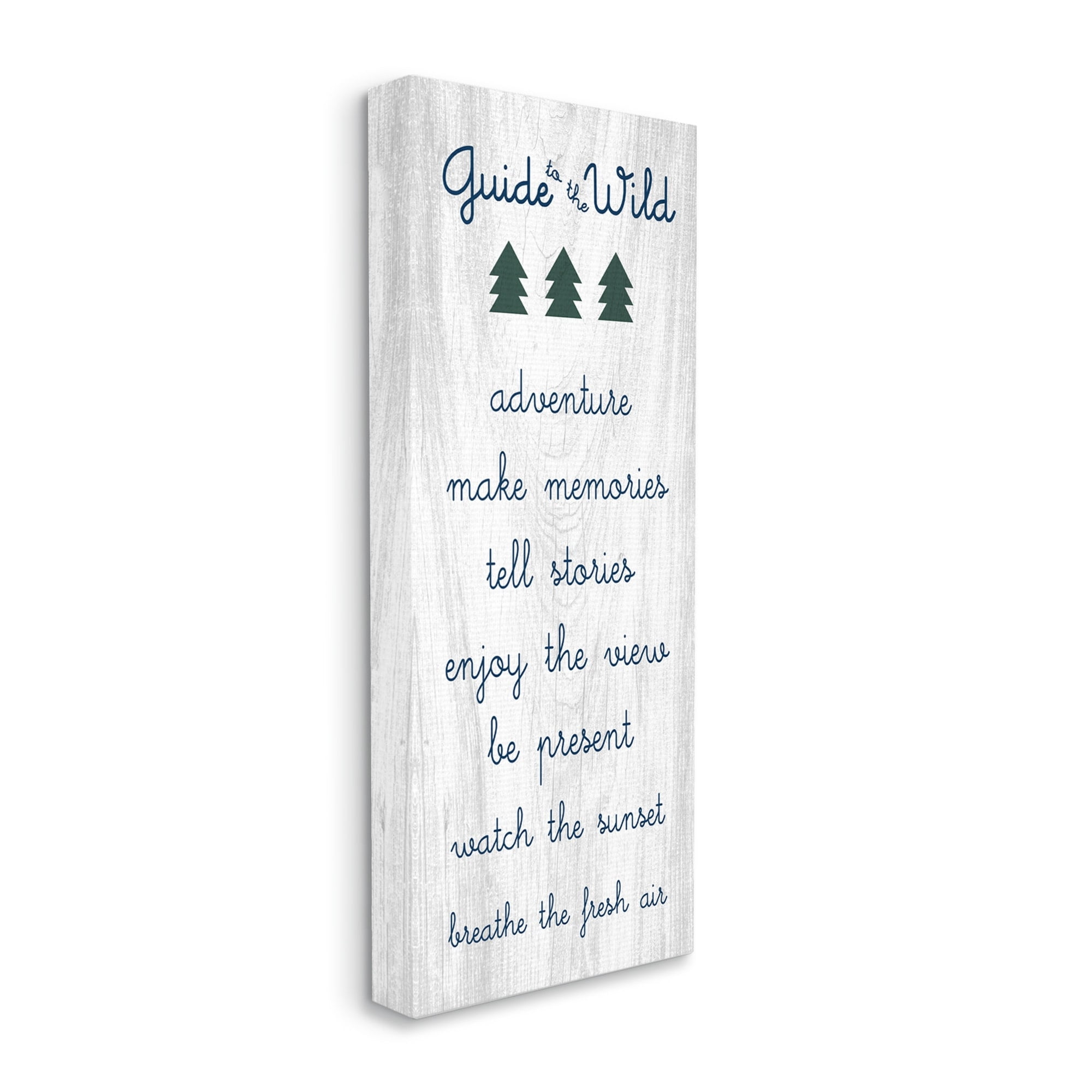 Stupell Industries Guide to the Wild Adventuring Rules List Rustic Pattern Canvas Wall Art, 17 x 40, Design by Daphne Polselli