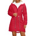 thumbnail image 4 of Wutalume Women's Outdoor Mountaineering Waterproof Hooded Jacket for Hiking and Trekking, Lightweight and Durable Coat for All-Weather Protection and Adventure,Red L, 4 of 5