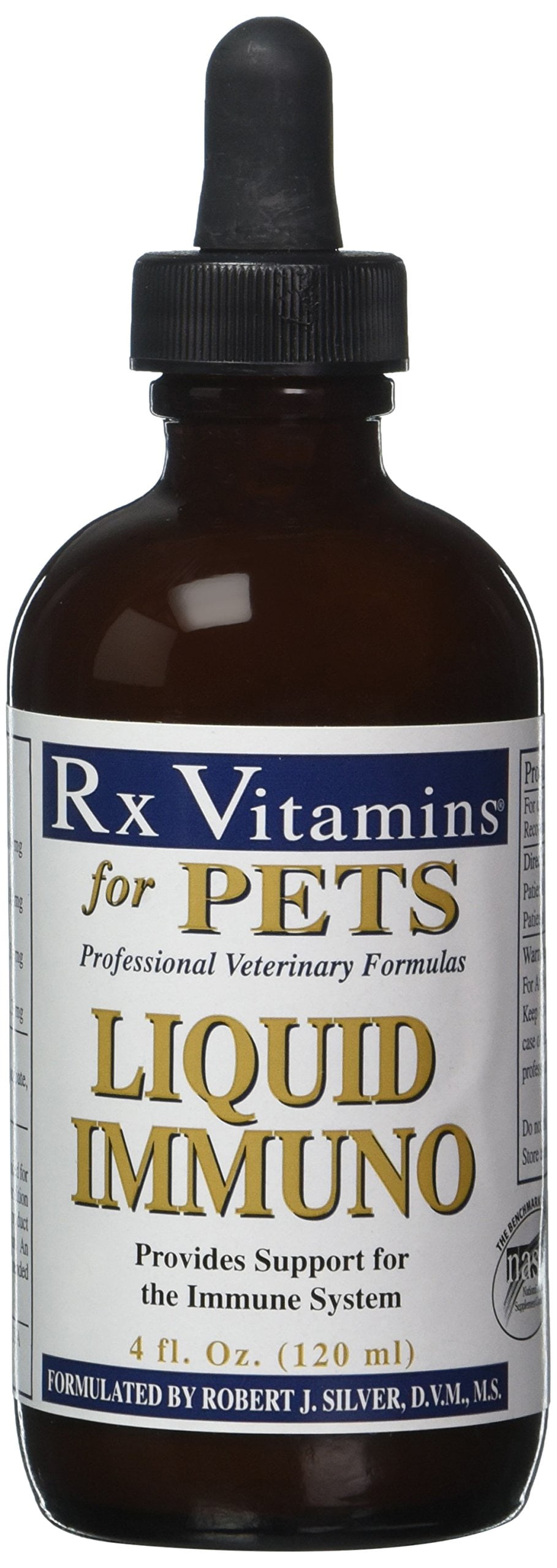 Rx Vitamins Liquid Immuno for Dogs Cats Support for Immune System Veterinary Formula 4 fl. oz. Walmart