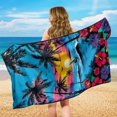 thumbnail image 6 of XYZCANDO Tropical Sunset Hibiscus & Palm Tree Print Car Seat Towel Cover, Sweat-Absorbent Car Cushion Seat Covers Machine Washable Non-Slip for Cars Sedans, 6 of 11