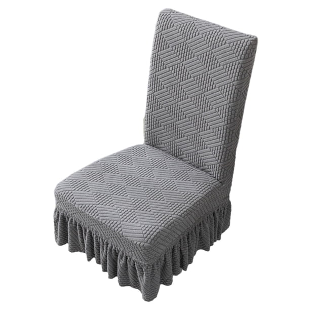 Yhmxh Utensilios de cocina Fundas elásticas para sillas de comedor, con faldón, para cocina, protectores de asientos, decoración para banquetes de boda, tela de licra lavable para niños.