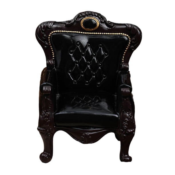 Modelo de sofá de casa de muñecas a escala 1:6, muebles en miniatura, accesorios para casa de muñecas con sillón. negro