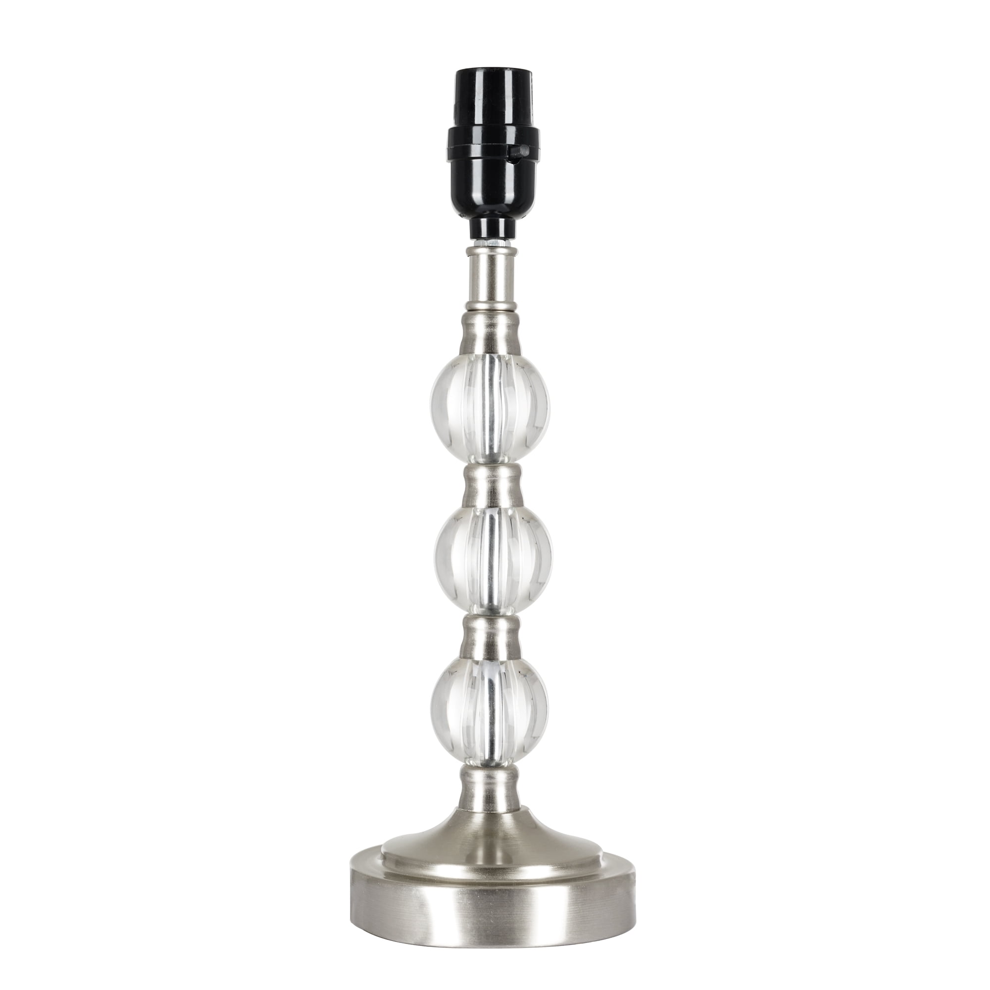 (2 pack) Better Homes & Gardens Brushed Nickel & Glass Table Lamp Base 14"H