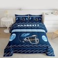 thumbnail image 2 of Homewish Dodger Blue Rugby Helmet Queen Comforter Set for Boys, Est Sleep Sport Bedding Sets, Cartoon Football Theme Reversible Bedding Comforter Set, Lightweight Room Decor, 3pcs, 2 of 8