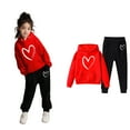 thumbnail image 5 of Kids Boys Girls Active Sweatsuit,2 Piece Long Sleeve Red Pullover Hoodie Sweatshirt Leggings Pants Fall Clothes Girl Sets 5-6 Years Cute&nbsp;Boys Girls&nbsp;Clothing, 5 of 7