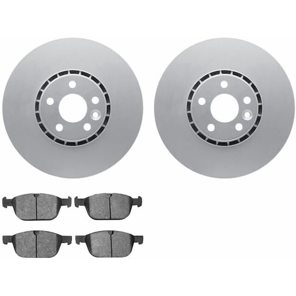 Front Brake Pad and Rotor Kit - Compatible with 2010 - 2016 Volvo XC60 - Dynamic Friction