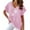 Red, variant on Yuncity Linen Shirt Women Short Sleeved Dandelion Print V Neck Loose Casual T Shirt Plus Size S-5Xl