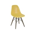 thumbnail image 1 of Trige Yellow Mid Century Side Chair Walnut Base (Set of 2), 1 of 5