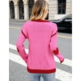 thumbnail image 4 of Heart Sweaters for Women Valentine's Day Crewneck Long Sleeve Striped Color Block Knitted Sweaters Fall Winter Pullover Sweaters Alsol Lamesa, 4 of 6