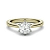 14K Yellow Gold Moissanite 6-Prong Solitaire Ring 0.50 DEW