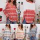 thumbnail image 4 of Camiseta de Navidad para mujer, suelta, de talla grande, de manga larga, con cuello en V, camisas de Abanopi XX-grande, 4 of 7