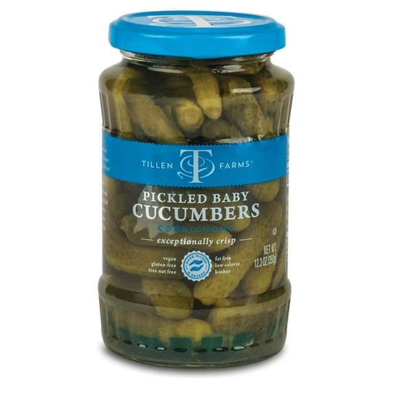 Tillen Farms Cucumbers Pickled Baby, 12.3 oz