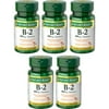 5 Pack - Nature's Bounty Vitamin B-2 100 mg Tablets 100 Tablets Each