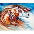 thumbnail image 2 of Baldwin, Marcia 14x12 White Modern Wood Framed Museum Art Print Titled - Wind Of Thunder Indian War Horse, 2 of 4