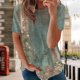 thumbnail image 4 of Blusa Camisas Blusa con estampado floral en 3D Camisas Estilo étnico Mujer Ropa diaria (Verde XXL) Cgtredaw para Mujer Verde T XL, 4 of 6