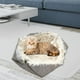 thumbnail image 4 of Cama para perros y gatos de felpa, moderna y portátil, para gatos de interior. Amarillo, 4 of 6