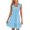 Light Blue, variant on Tumotour Summer Dress for women Solid Color Square Neck Sleeveless Ruffle Dress High Waist Smocked Strappy Casual Short Mini Dresses Ear Flounce Wrinkled Hem Dress