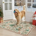 thumbnail image 3 of Wonnitar 2x3 Christmas Entryway Rug, Non Slip Soft Kitchen Rug, Christmas Indoor Door Mat for Entrance, Washable Xmas Low Pile Throw Rug for Bathroom Holiday Decor, Beige, 3 of 14
