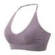thumbnail image 1 of Gibobby Brasier deportivo mujer Sujetador deportivo con cuello Halter para mujer, corpiño deportivo con escote en V profundo sin espalda(Morado,G), 1 of 5