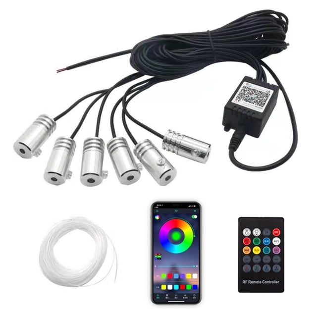 Kit De Tira De Luces Led Rgb Para Interior De Coche, Tira De Cuerda Ajustable De 360 Grados Para Coche, Luz De Ambiente De Luz Fría De Baja Potencia Inevent VI012280-05