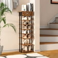 thumbnail image 1 of ZXNYH 8 Tier Shoe Rack for Entryway Metal Shoe Racks Storage, Free Standing Shoes Rack Narrow Slim Vertical Shoe Rack Shelf Organizer with Wooden Top for Entry, Entrance, Hallway, Rustic Brown, 1 of 8