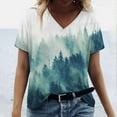 thumbnail image 2 of Blouse T-Shirt à Col en V Imprimée à Manches Courtes pour Femme, Hauts d'Été, Hauts d'Été Grande Taille Coupe Ample pour Femmes en Solde, 2 of 5