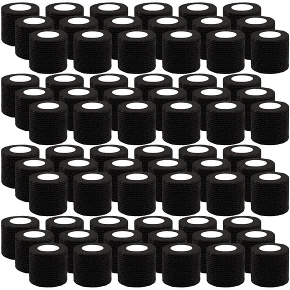 BQTQ 72 Rolls Self Adhesive Bandage Wrap 2 Inch Self Adherent Wrap Black Bandage Tape Self Stick Bandages Wrap Stretch Bandage for Wrist Ankle Swelling Sprains