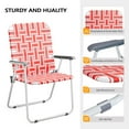 thumbnail image 2 of Ktaxon 2Pcs Oversize Patio Lawn Folding Chairs, Outdoor Webbed Portable Seating, Lightweight Steel Beach Dining Chair for Outdoor Yard, Garden (Red & White, Oversized), 2 of 6