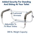 Carex Toilet Support Rail with Height Adjustable Legs and Width