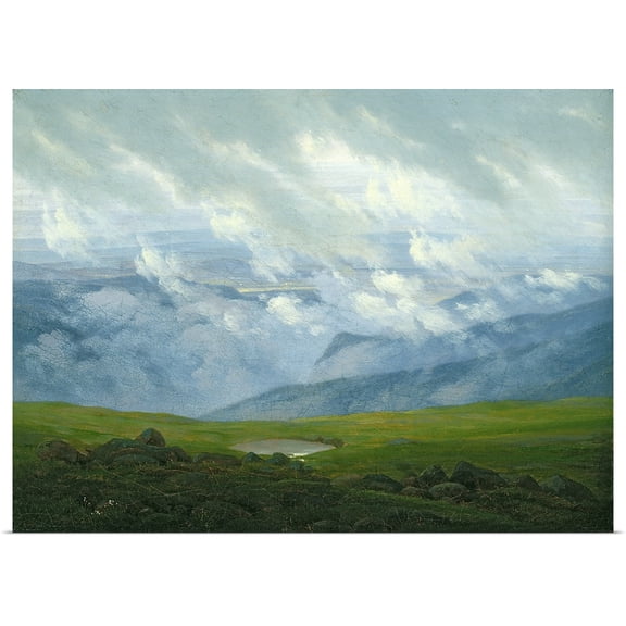 Great BIG Canvas | Rolled Caspar (1774-1840) Friedrich Poster Print entitled Drifting Clouds