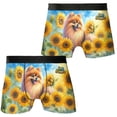 thumbnail image 3 of Pomeranian Hello Summer Sunshine Sunflowers Spring Retro Vintage All Over Print Boxer Briefs Underwear for Men Dad Pom Dog Lover Gifts - 00008, 3 of 6