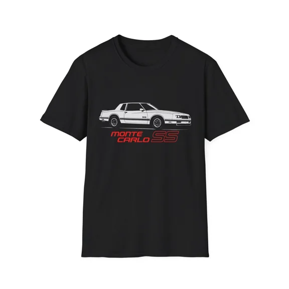 1988 Monte Carlo SS T-Shirt White G-Body Muscle Car Tee Retro Chevy Graphic