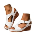 thumbnail image 2 of MKLEKYY Sandalias deportivas Mujer Sandalias Modernas para Mujer para Uso Diario Informal Con Diseño de Punta Abierta, Cierre de Velcro y Cómodo Tacón de Cuña para Salidas de Verano, 2 of 4
