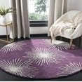 thumbnail image 3 of SAFAVIEH Soho Fiesta Geometric Area Rug, Purple/Ivory, 6' x 6' Round, 3 of 9