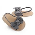 thumbnail image 2 of HUANBAI Toddler Kids Girls Bowknot The Floor Barefoot Non- First Walkers Prewalker Sandals 0-18M 5 M, 2 of 6