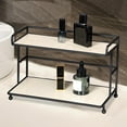thumbnail image 6 of kowaku Bathroom Counter Organizer ,Storage Rack 2 Tiers ,Bathroom Decor ,Vanity Shelf ,Cosmetic Display ,for Desktop, Office Dresser white, 6 of 9