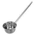 thumbnail image 1 of Cucharón grande de acero inoxidable con mango largo para cocina, cucharón de metal para agua, cuchara sopera, cuchara larga para sopa, suministros para el hogar (56,5 cm), 1 of 8